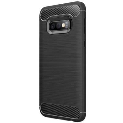 Samsung Galaxy S10e (G970) „Carbon“ kieto silikono TPU juodas dėklas - nugarėlė / Priedai.lt
