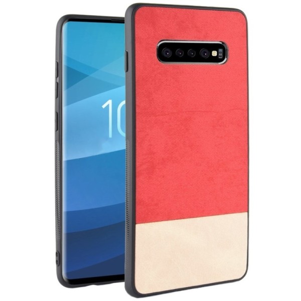 „Bi-Color“ Splicing kaaned - Beež värv / punane (Galaxy S10+)