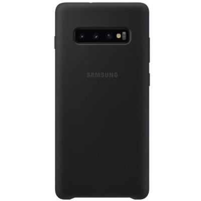 Samsung Galaxy S10+ (G975) „Samsung“ Silicone Cover kieto silikono juodas dėklas / Priedai.lt