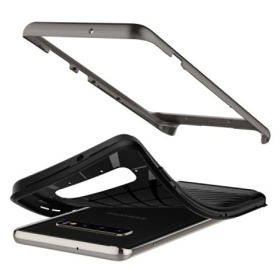 „Spigen“ Neo Hybrid sustiprintos apsaugos Samsung Galaxy S10+ (G975) juodas kieto silikono (TPU) ir plastiko dėklas / Priedai.lt