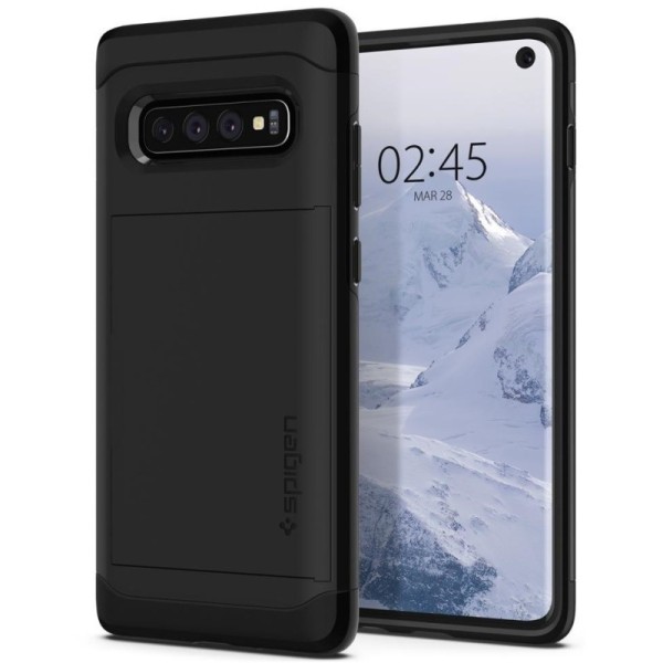 „Spigen“ Slim Armor CS kaaned - must (Galaxy S10)