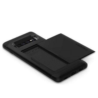 „Spigen“ Slim Armor CS Samsung Galaxy S10 (G973) juodas kieto silikono dėklas / Priedai.lt