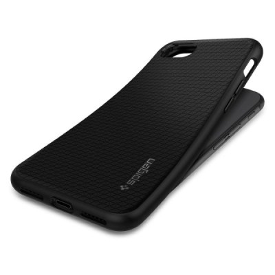 „Spigen“ Liquid Air Apple iPhone 7 (iPhone 8) juodas kieto silikono dėklas / Priedai.lt