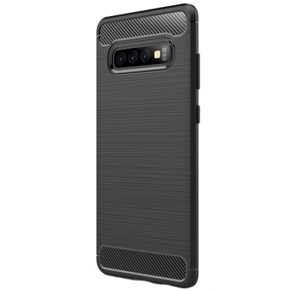 „Carbon“ Kõva silikoon (TPU) kaaned - must (Galaxy S10+)