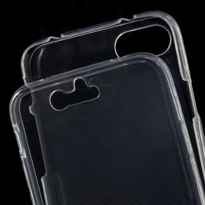 Apple iPhone 7 (iPhone 8) skaidrus (permatomas) dvigubas kieto silikono TPU ploniausias pasaulyje dėklas / Priedai.lt