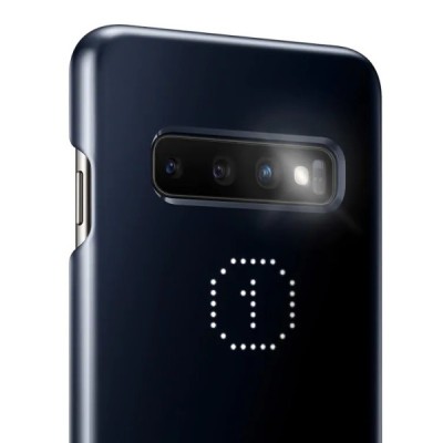 Samsung Galaxy S10+ (G975) Led Cover juodas plastikinis dėklas / Priedai.lt