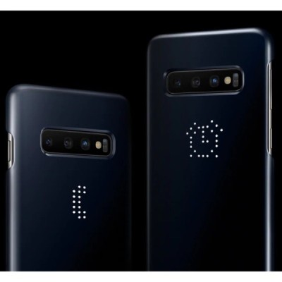 Samsung Galaxy S10+ (G975) Led Cover juodas plastikinis dėklas / Priedai.lt