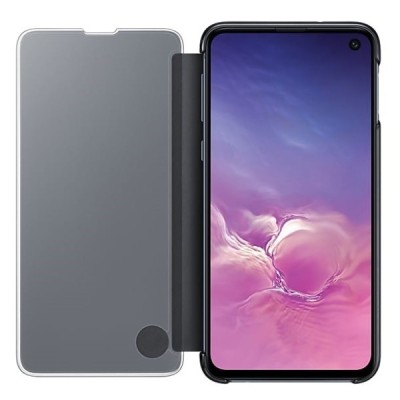 Samsung Galaxy S10e (G970) originalus Clear View Standing Cover atverčiamas juodas dėklas  / Priedai.lt