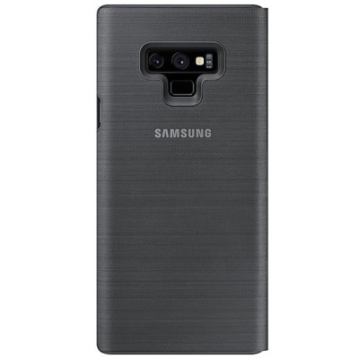 Samsung Galaxy Note 9 (N960F) originalus Led View Cover atverčiamas juodas odinis dėklas - piniginė / Priedai.lt
