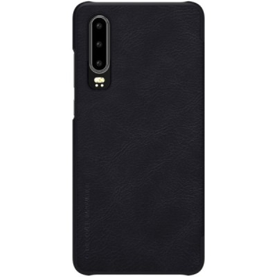 Prabangus „Nillkin“ Qin serijos juodas odinis atverčiamas Huawei P30 dėklas - knygutė / Priedai.lt