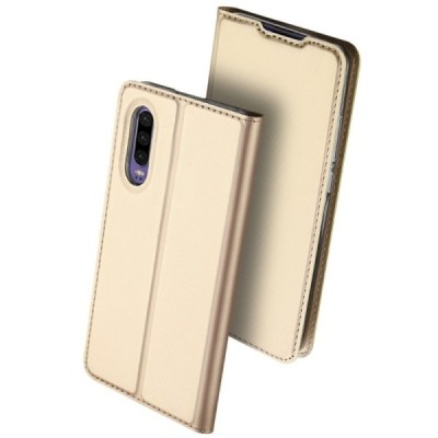 „Dux Ducis“ Skin serijos Huawei P30 auksinis odinis atverčiamas dėklas / Priedai.lt
