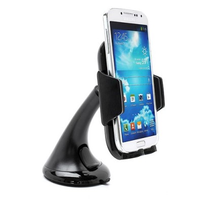 Stilingas juodas automobilinis telefono laikiklis / Priedai.lt