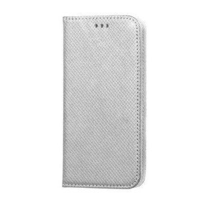 Samsung Galaxy J7 2016 (J710) „Bullet“ solidus atverčiamas sidabrinis odinis dėklas - knygutė / Priedai.lt