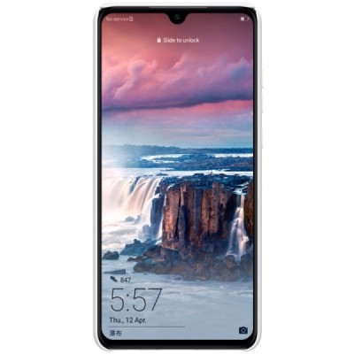Nillkin Frosted Shield Huawei P30 baltas plastikinis dėklas / Priedai.lt