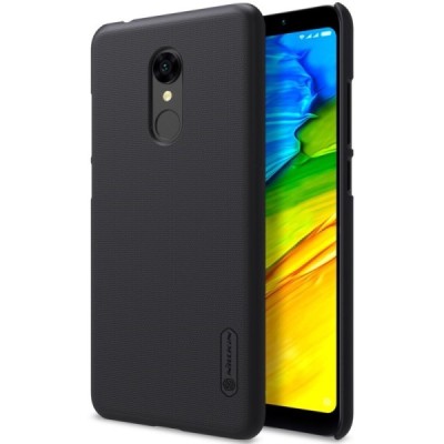 Xiaomi Redmi 5 Nillkin Frosted Shield juodas plastikinis dėklas + apsauginė ekrano plėvelė / Priedai.lt