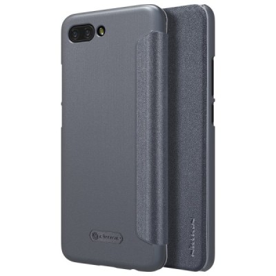 Huawei Honor 10 pilkas odinis atverčiamas Nillkin Sparkle dėklas - knygutė / Priedai.lt