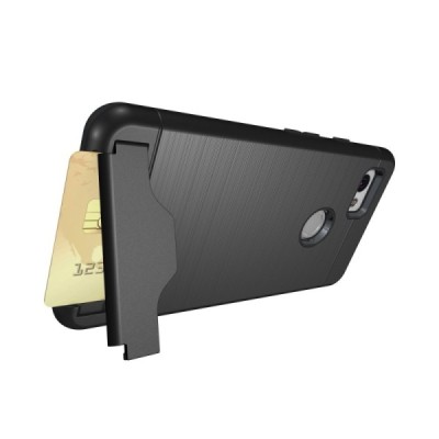 Sustiprintos apsaugos Google Pixel 2 XL juodas kieto silikono (TPU) ir plastiko dėklas / Priedai.lt