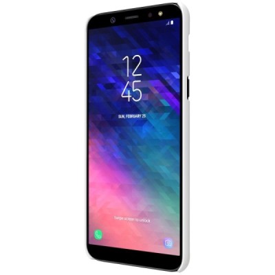 Nillkin Frosted Shield Samsung Galaxy A6 2018 (A600F) baltas plastikinis dėklas + apsauginė ekrano plėvelė / Priedai.lt