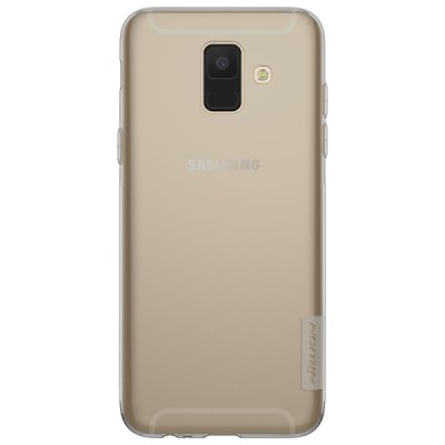 Samsung Galaxy A6 2018 (A600F) Nillkin Nature plonas skaidrus (permatomas) silikoninis TPU pilkas dėklas / Priedai.lt