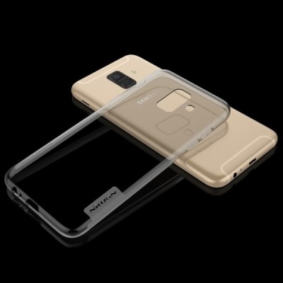 Samsung Galaxy A6 2018 (A600F) Nillkin Nature plonas skaidrus (permatomas) silikoninis TPU pilkas dėklas / Priedai.lt