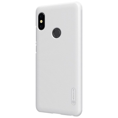 Xiaomi Redmi Note 5 2018 (Redmi Note 5 Pro) Nillkin Frosted Shield baltas plastikinis dėklas + apsauginė ekrano plėvelė / Prieda