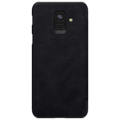 Prabangus „Nillkin“ Qin serijos juodas odinis atverčiamas Samsung Galaxy A6 2018 (A600F) dėklas - knygutė / Priedai.lt