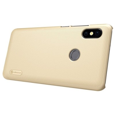 Xiaomi Redmi Note 5 2018 (Redmi Note 5 Pro) Nillkin Frosted Shield auksinis plastikinis dėklas + apsauginė ekrano plėvelė / Prie