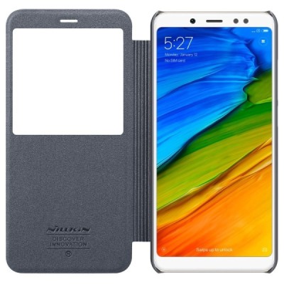 Xiaomi Redmi Note 5 2018 (Redmi Note 5 Pro) pilkas odinis atverčiamas Nillkin Sparkle dėklas / Priedai.lt