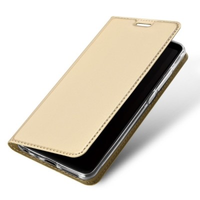 „Dux Ducis“ Skin serijos Xiaomi Redmi Note 5 2018 (Redmi Note 5 Pro) auksinis odinis atverčiamas dėklas / Priedai.lt