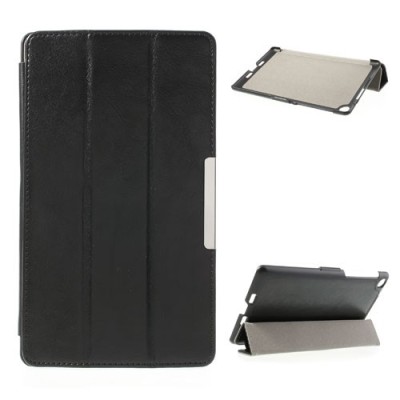 Atverčiamas juodas odinis Asus Nexus 7 (2013) dėklas (dėkliukas) / Priedai.lt