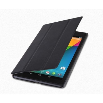 Atverčiamas juodas odinis Asus Nexus 7 (2013) dėklas / Priedai.lt