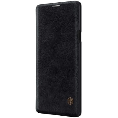 Prabangus „Nillkin“ Qin serijos juodas odinis atverčiamas Samsung Galaxy Note 9 (N960F) dėklas / Priedai.lt
