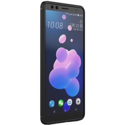 HTC U12 Plus „Carbon“ kieto silikono TPU juodas dėklas - nugarėlė / Priedai.lt