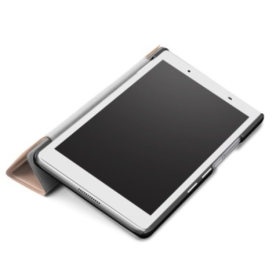 Lenovo Tab4 8.0 (TB-8504F) atverčiamas auksinis odinis dėklas (sulankstomas) / Priedai.lt