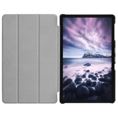 Samsung Galaxy Tab A 10.5 2018 (T590, T595) atverčiamas baltas odinis dėklas - knygutė / Priedai.lt