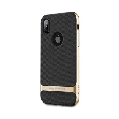 „Rock“ Royce sustiprintos apsaugos Apple iPhone X (iPhone Xs) auksinis kieto silikono (TPU) ir plastiko dėklas / Priedai.lt