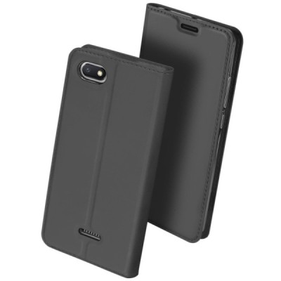 „Dux Ducis“ Skin serijos Xiaomi Redmi 6A juodas odinis atverčiamas dėklas / Priedai.lt