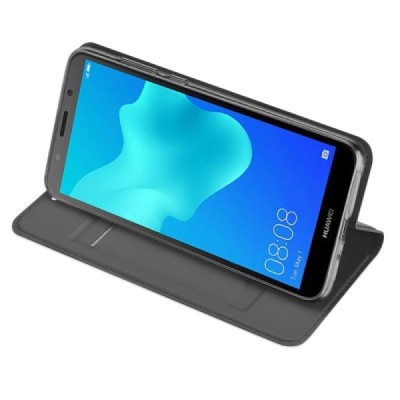 „Dux Ducis“ Skin serijos Huawei Y5 2018 (Honor 7S) juodas odinis atverčiamas dėklas / Priedai.lt