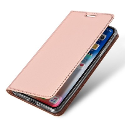 „Dux Ducis“ Skin serijos Apple iPhone Xs Max rožinis odinis atverčiamas dėklas / Priedai.lt