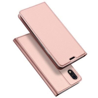 „Dux Ducis“ Skin serijos Apple iPhone Xr rožinis odinis atverčiamas dėklas / Priedai.lt