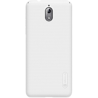 Nokia 3.1 (2018) Frosted Shield baltas plastikinis dėklas + apsauginė ekrano plėvelė / Priedai.lt