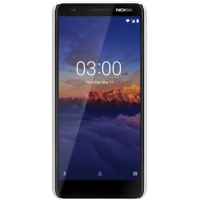 Nokia 3.1 (2018) Frosted Shield baltas plastikinis dėklas + apsauginė ekrano plėvelė / Priedai.lt