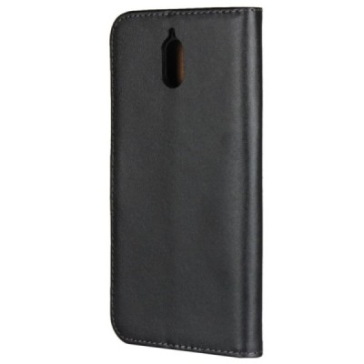 Nokia 3.1 (2018) atverčiamas juodas odinis dėklas, knygutė - piniginė / Priedai.lt