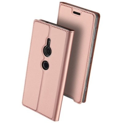 „Dux Ducis“ Skin serijos Sony Xperia XZ3 rožinis odinis atverčiamas dėklas / Priedai.lt