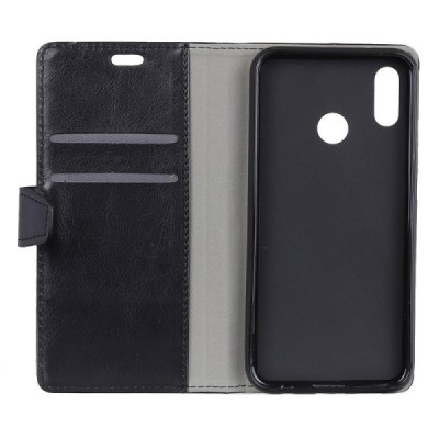 Asus Zenfone Max Pro (ZB601KL) atverčiamas juodas odinis dėklas - piniginė / Priedai.lt