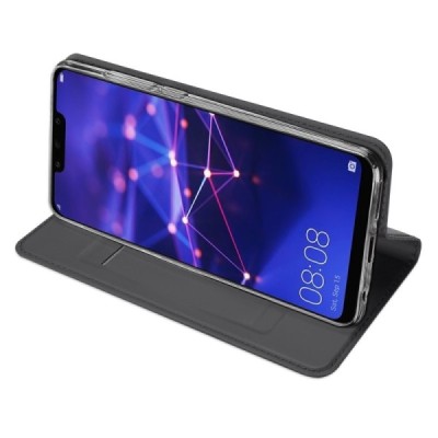 „Dux Ducis“ Skin serijos Huawei Mate 20 Lite juodas odinis atverčiamas dėklas / Priedai.lt