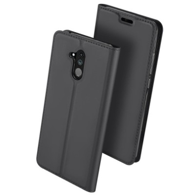 „Dux Ducis“ Skin serijos Huawei Mate 20 Lite juodas odinis atverčiamas dėklas / Priedai.lt