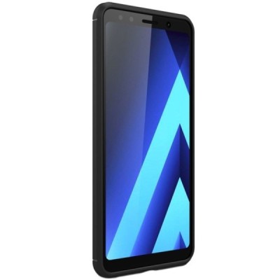 Samsung Galaxy A7 (2018) „Carbon“ kieto silikono TPU juodas dėklas - nugarėlė / Priedai.lt