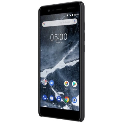Nokia 5.1 (2018) Frosted Shield juodas plastikinis dėklas / Priedai.lt