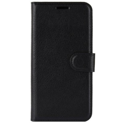 Nokia 5.1 (2018) atverčiamas juodas odinis dėklas, knygutė - piniginė / Priedai.lt